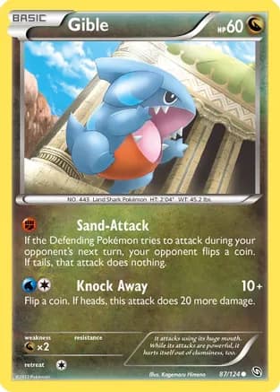 Gible (87) — Dragons Exalted Pokémon TCG card by Kagemaru Himeno