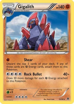 Gigalith — Emerging Powers Pokémon TCG card by Naoki Saito