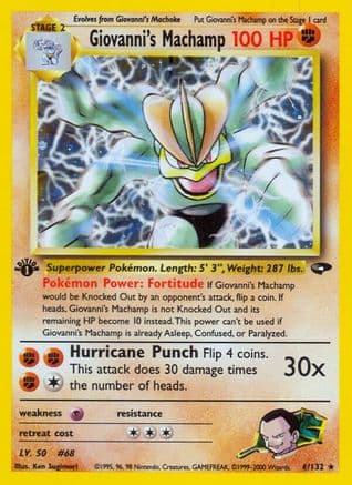 Giovanni's Machamp — Gym Challenge Pokémon TCG card by Ken Sugimori