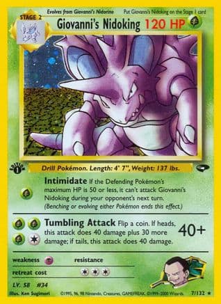 Giovanni's Nidoking — Gym Challenge Pokémon TCG card by Ken Sugimori