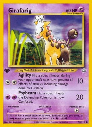 Girafarig — Neo Genesis Pokémon TCG card by Yukiko Baba