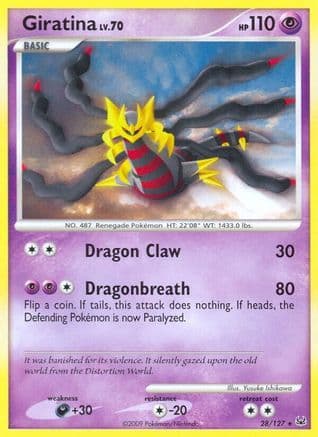Giratina (28) — Platinum Pokémon TCG card by Yusuke Ishikawa