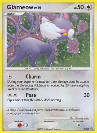Glameow - DP23 — Diamond and Pearl Promos Pokémon TCG card by Mitsuhiro Arita