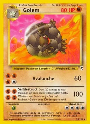 Golem — Legendary Collection Pokémon TCG card by Kagemaru Himeno