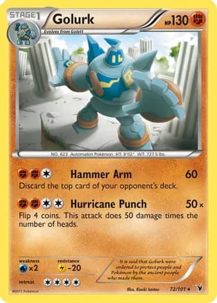 Golurk — Noble Victories Pokémon TCG card by Kouki Saitou