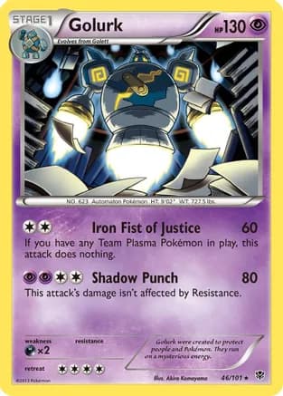 Golurk — Plasma Blast Pokémon TCG card by Akira Komayama