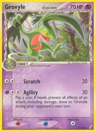 Grovyle (Delta Species) — Crystal Guardians Pokémon TCG card by Masakazu Fukuda