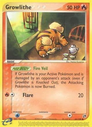 Growlithe — Sandstorm Pokémon TCG card by Naoki Saito
