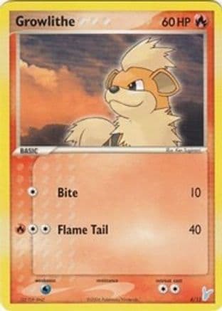 Growlithe — EX Trainer Kit 2: Plusle & Minun Pokémon TCG card by Narumi Sato