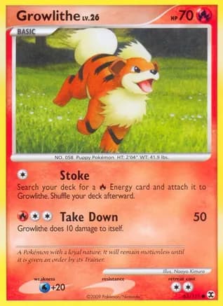 Growlithe — Rising Rivals Pokémon TCG card by Naoyo Kimura