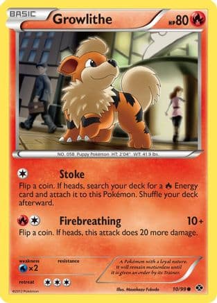 Growlithe (10) — Next Destinies Pokémon TCG card by Masakazu Fukuda