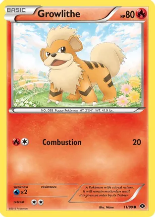 Growlithe (11) — Next Destinies Pokémon TCG card by Mizue