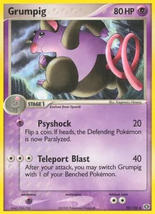 Grumpig - 029/106 — EX Emerald Pokémon TCG card by Kagemaru Himeno