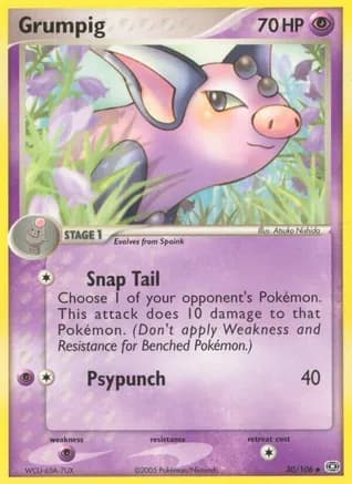 Grumpig - 030/106 — EX Emerald Pokémon TCG card by Atsuko Nishida