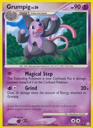 Grumpig — Legends Awakened Pokémon TCG card by Tomokazu Komiya