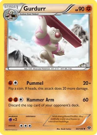 Gurdurr — XY Base Set Pokémon TCG card by Kouki Saitou