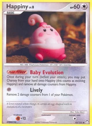 Happiny — Mysterious Treasures Pokémon TCG card by Yuka Morii