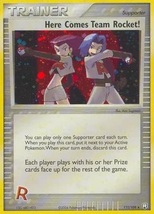 Here Comes Team Rocket! — EX Team Rocket Returns Pokémon TCG card by Ken Sugimori