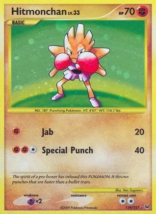 Hitmonchan — Platinum Pokémon TCG card by Ken Sugimori