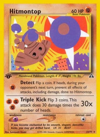 Hitmontop (22) — Neo Discovery Pokémon TCG card by Sumiyoshi Kizuki