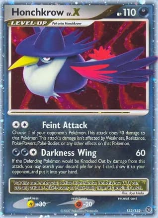 Honchkrow LV.X — Secret Wonders Pokémon TCG card by Ryo Ueda