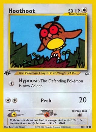Hoothoot — Neo Genesis Pokémon TCG card by Sumiyoshi Kizuki