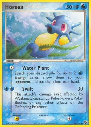 Horsea — EX Team Rocket Returns Pokémon TCG card by Kagemaru Himeno