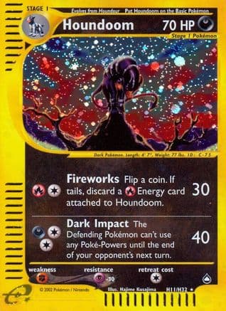 Houndoom (H11) — Aquapolis Pokémon TCG card by Hajime Kusajima