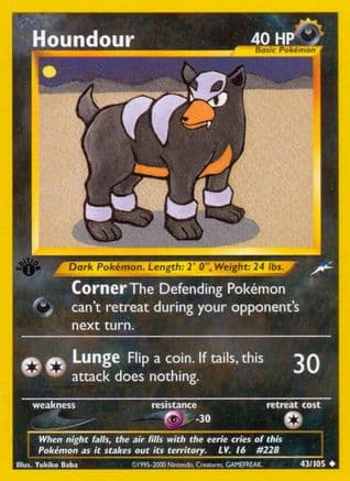Houndour — Neo Destiny Pokémon TCG card by Yukiko Baba
