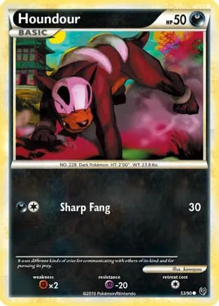 Houndour (53) — Undaunted Pokémon TCG card by kawayoo