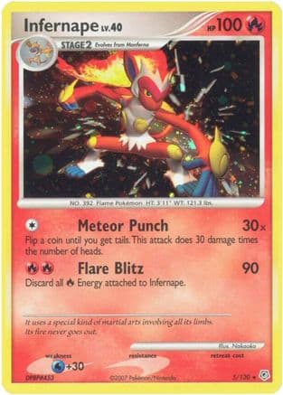 Infernape — Diamond and Pearl Pokémon TCG card by Nakaoka