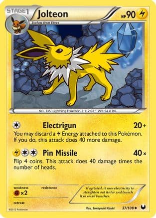 Jolteon — Dark Explorers Pokémon TCG card by Sumiyoshi Kizuki