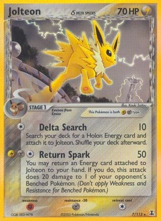Jolteon (Delta Species) — Delta Species Pokémon TCG card by Kouki Saito