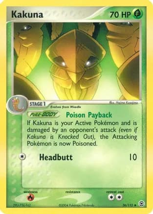 Kakuna — EX FireRed & LeafGreen Pokémon TCG card by Hajime Kusajima