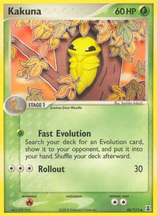 Kakuna — EX Delta Species Pokémon TCG card by Sachiko Adachi