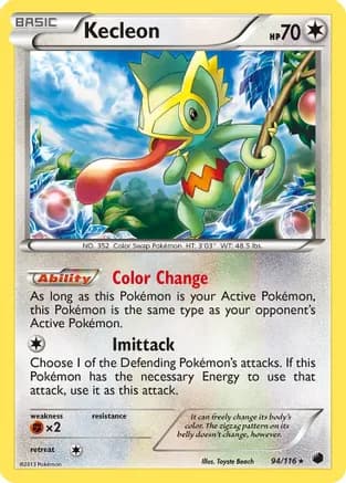 Kecleon — Plasma Freeze Pokémon TCG card by Toyste Beach