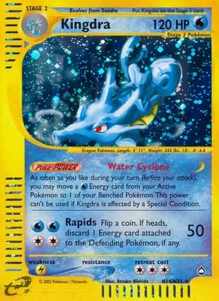 Kingdra (H14) — Aquapolis Pokémon TCG card by Atsuko Nishida