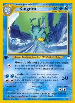 Kingdra — Neo Revelation Pokémon TCG card by Atsuko Nishida