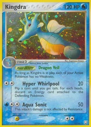 Kingdra — EX Team Rocket Returns Pokémon TCG card by Kagemaru Himeno