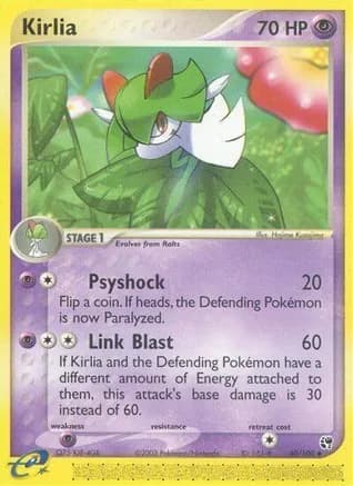 Kirlia — EX Sandstorm Pokémon TCG card by Hajime Kusajima