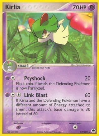 Kirlia — EX Dragon Frontiers Pokémon TCG card by Hajime Kusajima