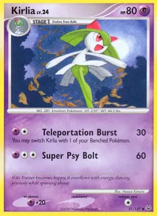 Kirlia — Platinum Pokémon TCG card by Naoyo Kimura
