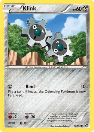 Klink — Black and White Pokémon TCG card by Kouki Saitou
