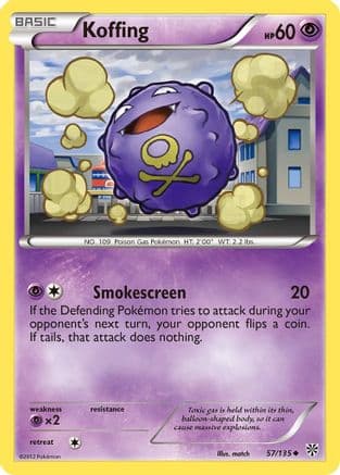 Koffing (57) — Plasma Storm Pokémon TCG card by match
