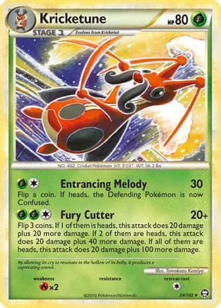 Kricketune — Triumphant Pokémon TCG card by Tomokazu Komiya
