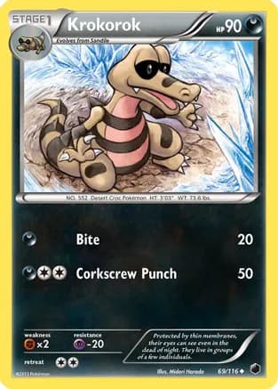 Krokorok — Plasma Freeze Pokémon TCG card by Midori Harada