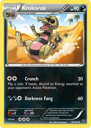 Krokorok — XY Base Set Pokémon TCG card by Akira Komayama