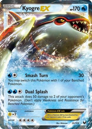 Kyogre EX — Dark Explorers Pokémon TCG card by Shizurow
