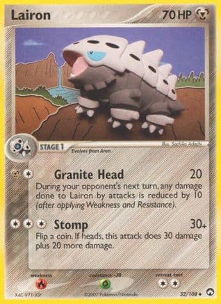 Lairon — EX Power Keepers Pokémon TCG card by Sachiko Adachi