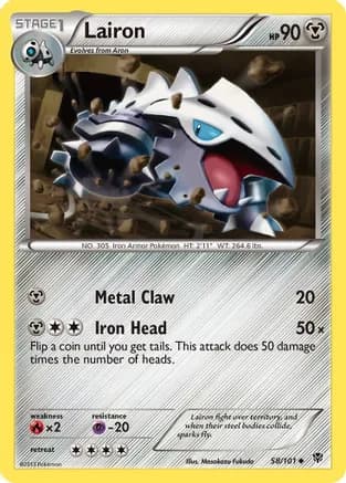 Lairon — Plasma Blast Pokémon TCG card by Masakazu Fukuda